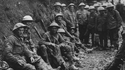 Soldiers of the Royal Irish Rifles at the Somme in 1916