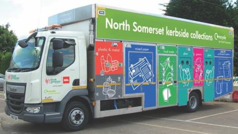 Biffa bin lorry in North Somerset