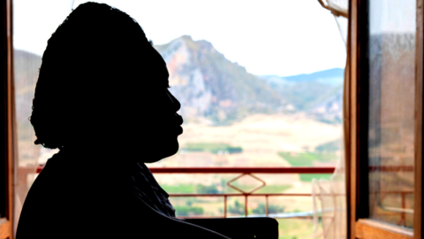 A Nigerian woman at a shelter for trafficked women in Sicily, Italy