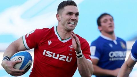 George North bursts clear for Wales