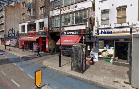 Whitechapel High Street where the fire took place