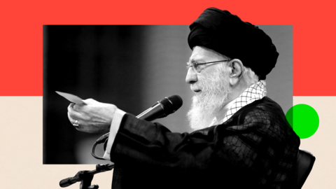 A treated image of a photo of Ali Khamenei