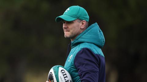 Johnny Sexton pictured at Ireland's training base in Quinto do Lago, Portugal