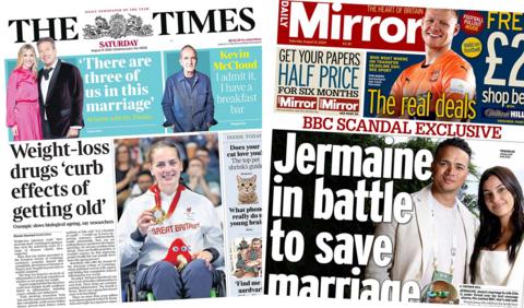 A complication image of the Times and Daily Mirror front pages