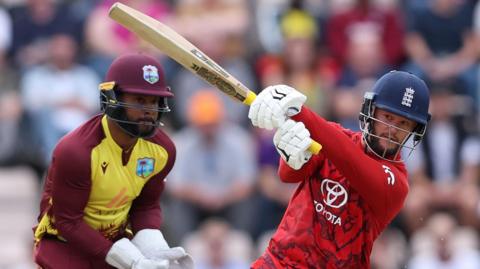 Ben Duckett plays a shot