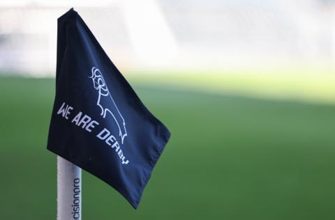 General shot of a corner flag at Derby County