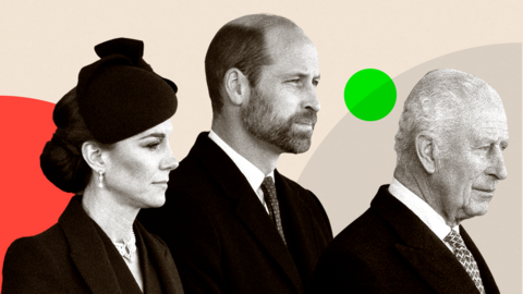 Treated image of Princess of Wales, Prince William and King Charles