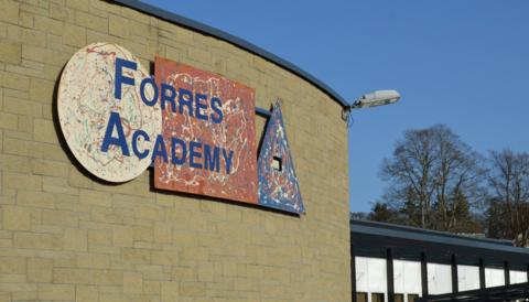 Forres Academy, which is to be replaced by a new school built on nearby playing fields.