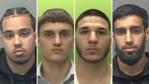 Four mugshots in a composite image