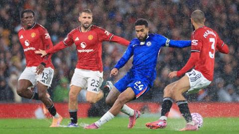 Manchester United defender Luke Shaw (second left) has made 292 appearances for the club