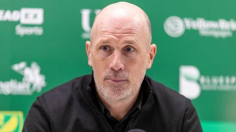 Norwich manager Philippe Clement delivers a press conference