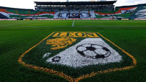 The view from Club Leon's stadium as you walk on to the pitch