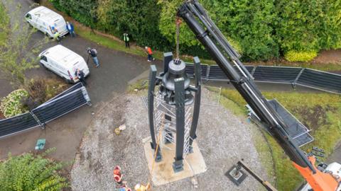 The Hope Bell was installed in Loughborough's Queen's Park on Tuesday 4 September 2024