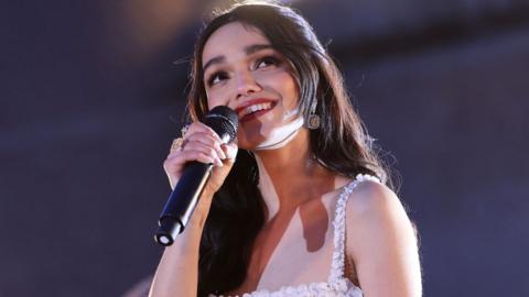 Rachel Zegler at the European event for Disney’s "Snow White" at Alcazar de Segovia on March 12, 2025 in Segovia, Spain