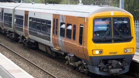 West Midlands Railway train at Bournville Station