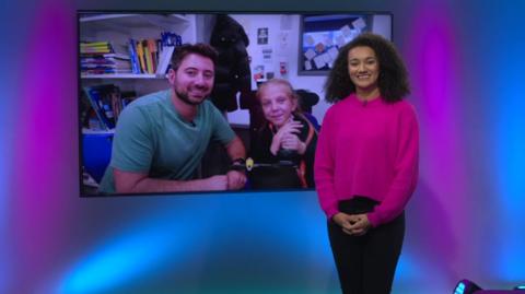 Nina on the Newsround set