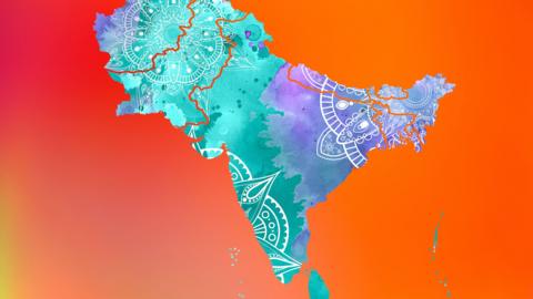 A colourful map of South Asia