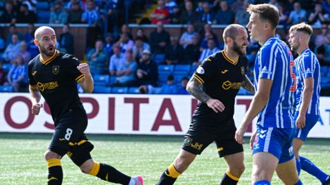 Scott Pittman celebrates scoring for Livingston against Kilmarnock
