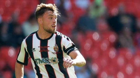 Reece Staunton playing at Wembley for Spennymoor