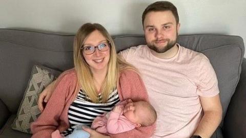 Lucie Trew and Chris Frost with their daughter Elodie