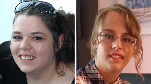 Two women pictured side by side. The one on the left has black hair with sunglasses on her head and she is wearing a black top. The one on the right is wearing a checked shirt, has light brown wavy hair and is wearing glasses.