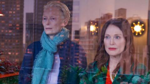 Julianne Moore and Tilda Swinton star in "The Room Next Door" which premiered during the 81st Venice International Film Festival on September 02, 2024 in Venice, Italy.