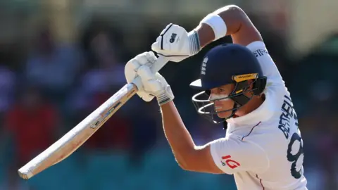 England batter Jacob Bethell plays a shot