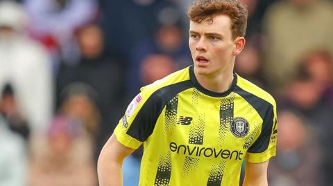 Jacob Slater in action for Harrogate Town