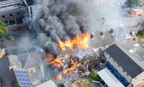 Derelict buildings on fire in Limavady town centre