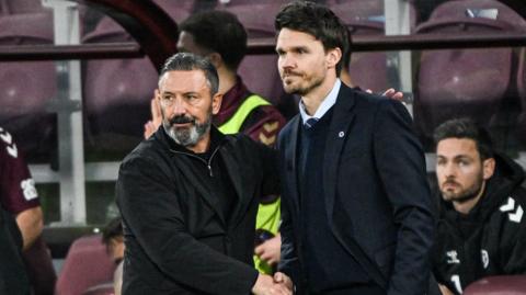 Hearts head coach Derek McInnes and Rangers' Danny Rohl