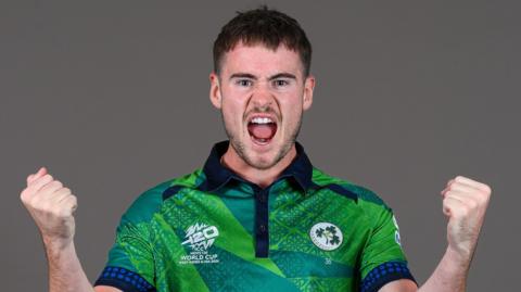 Portrait picture of Ireland's Josh Little celebrating