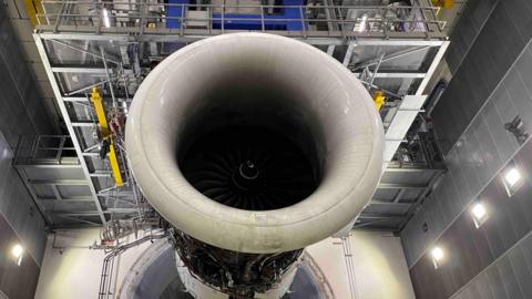 Rolls-Royce's Trent XWB-97 engine that the company wants to be more durable in desert conditions