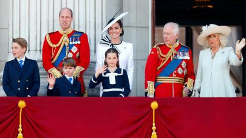 Royal family on the balcony of Buckingham Palace