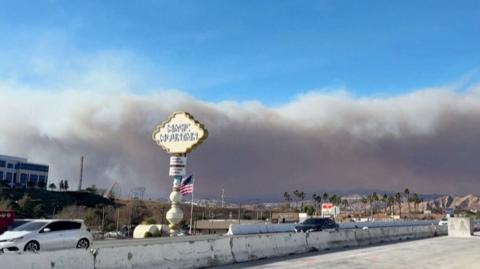 Smoke seen from road