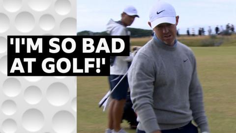 Rory McIlroy looks downcast at the Scottish Open