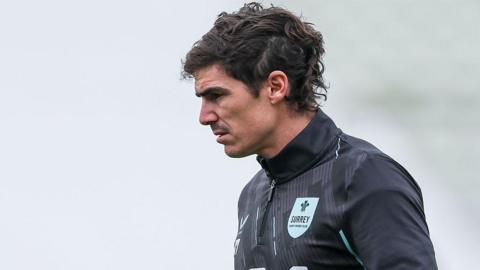 Sean Abbott of Surrey taking part in the pre-match warm-up