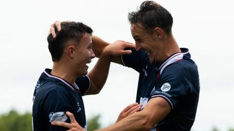 Falkirk players celebrating