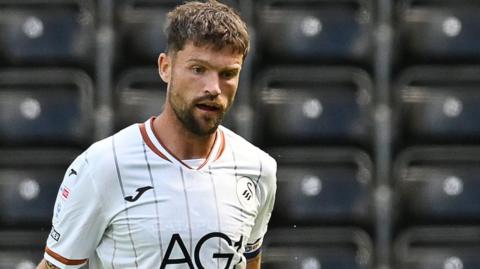 Cameron Burgess in action in Swansea's pre-season friendly against Leganes 