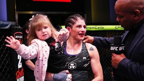 Julia Avila following her defeat by Jacqueline Cavalcanti at UFC Fight Night in Las Vegas on Saturday