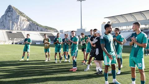 Northern Ireland players after the game