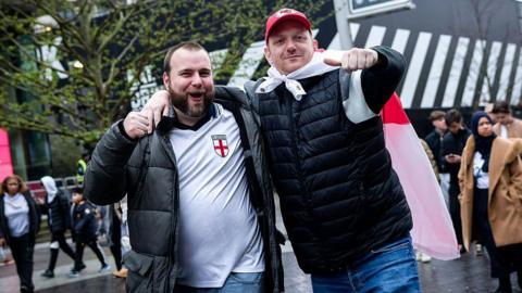 England fans arriving at the stadium