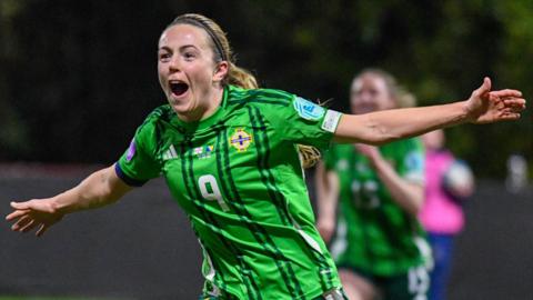 Simone Magill celebrates her winning goal