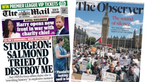 index picture combining the front pages of two newspapers