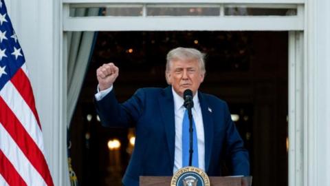 US President Donald Trump speaks during a Summer soiree on the South Lawn of the White House in Washington, DC, USA, on 04 June 2025. Summer soiree on the South Lawn of the White House, Washington, USA 