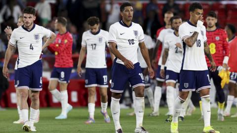 England players after losing to Senegal