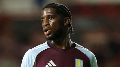 Samuel Iling-Junior fixes his eyes on the play while turning out for Aston Villa in a pre-season friendly