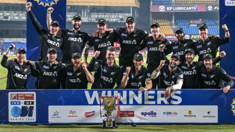 New Zealand with the ODI series trophy