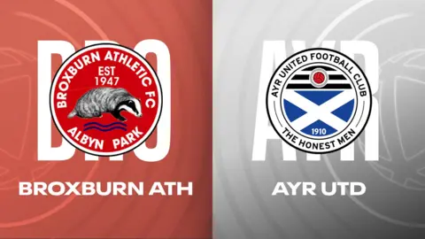 Broxburn Athletic and Ayr United badges