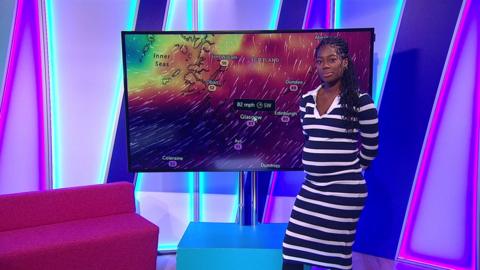 Shanequa on the Newsround set