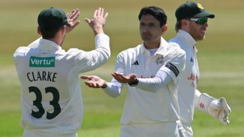 Mohammad Abbas takes a wicket